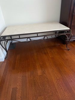 Marble top coffee table $250