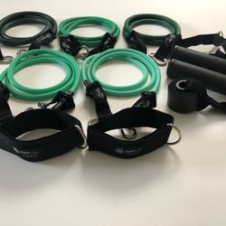 Cables Resistance Bands Set (stackable 150lbs & hypoallergenic) 