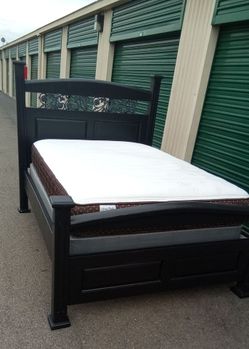 FULL BED FRAME WITH BOX AND MATTRESS