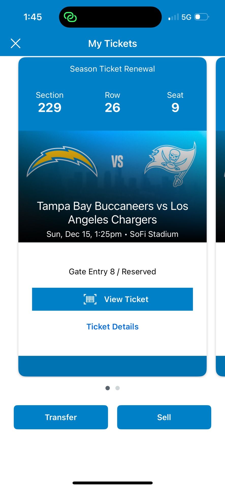 TB Buccaneers vs LA Chargers 12/15