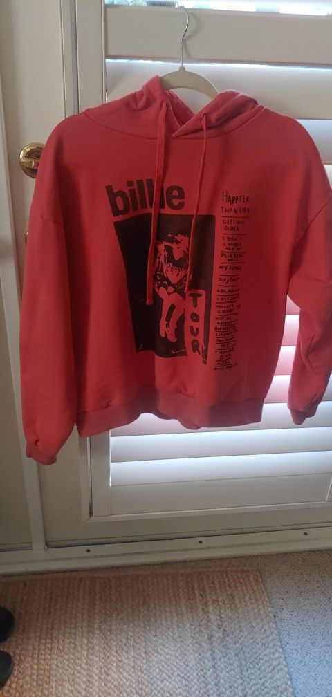 Billie Eilish Happier Than Ever Tour 2022 Hoodie Sweatshirt Orange Large