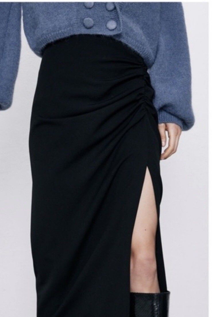 NEVER WORN Zara draped pencil skirt with side slit