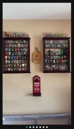 Wood And Glass Shotglass Display Case