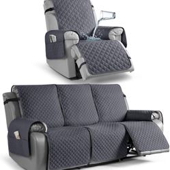 Recliner Sofa Cover Bundles Recliner Sofa Cover 3 Seat，Recliner chair Cover, Dark Grey