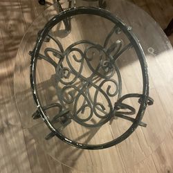 Elegant Wrought Iron & Glass Tables – Set of 2