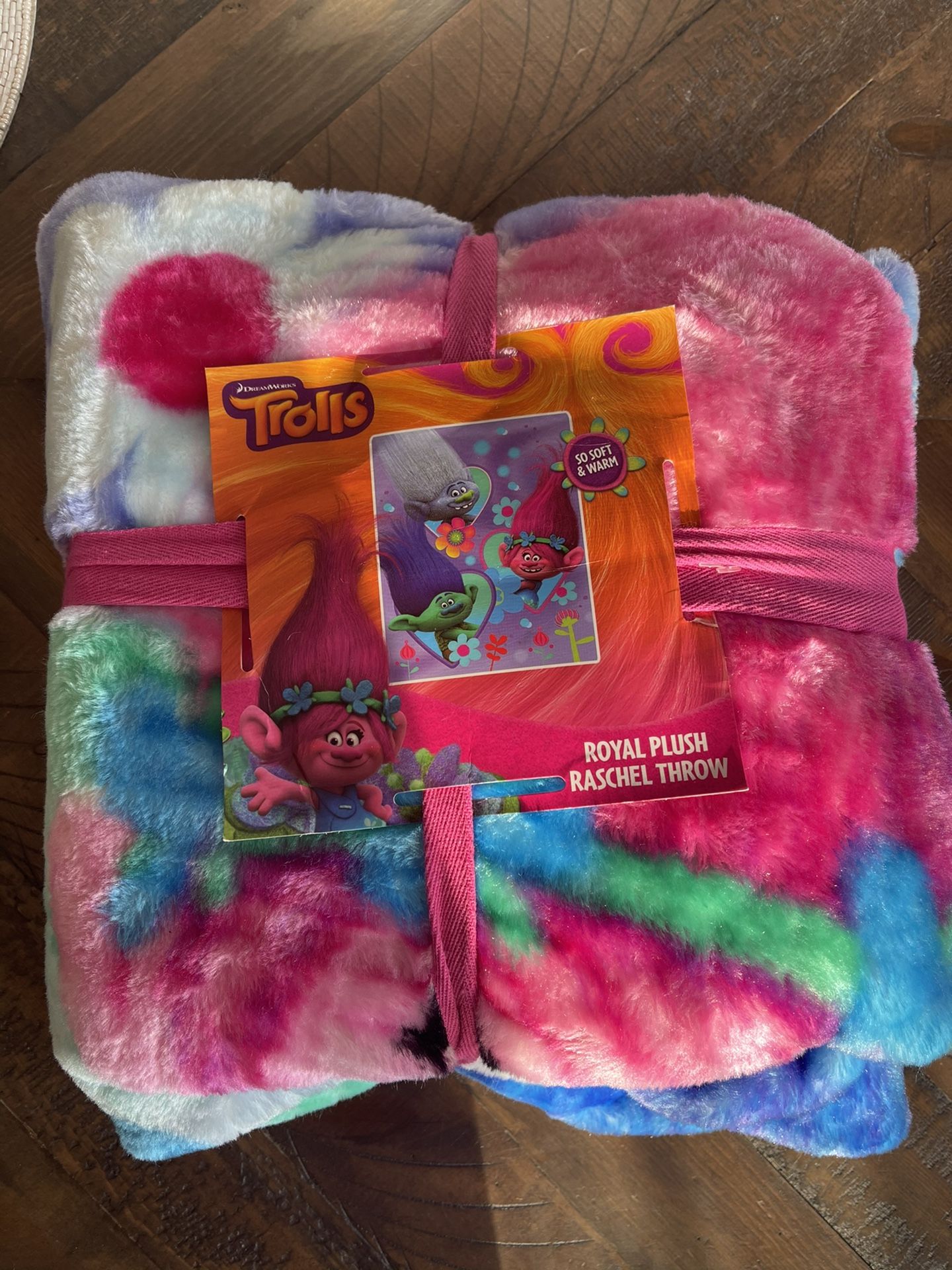 Kids Trolls Plush Throw 