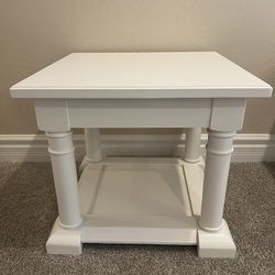 White Wood End Tables