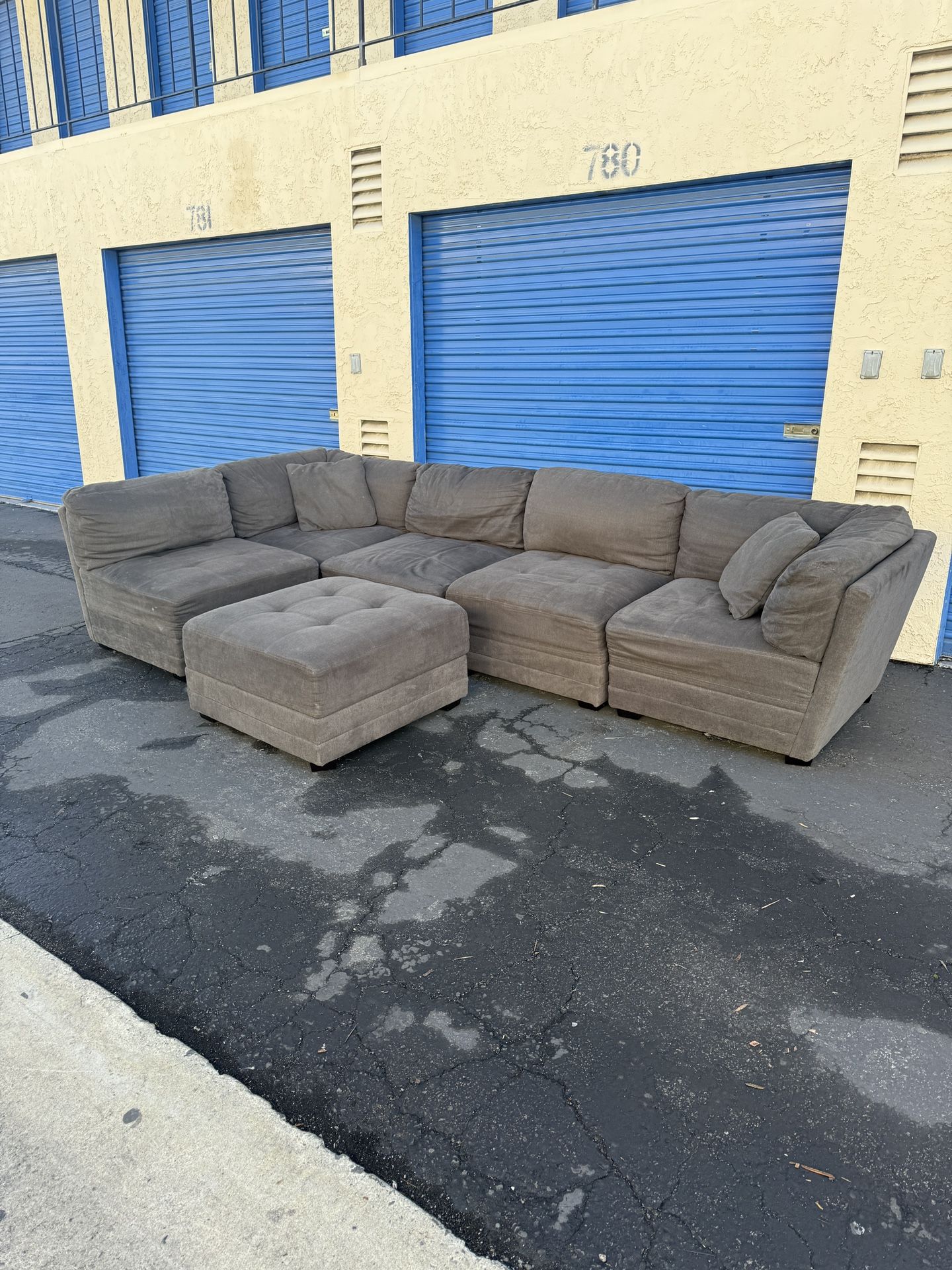 Ervin 6-Piece Fabric Modular Sectional – $350 (As-Is)