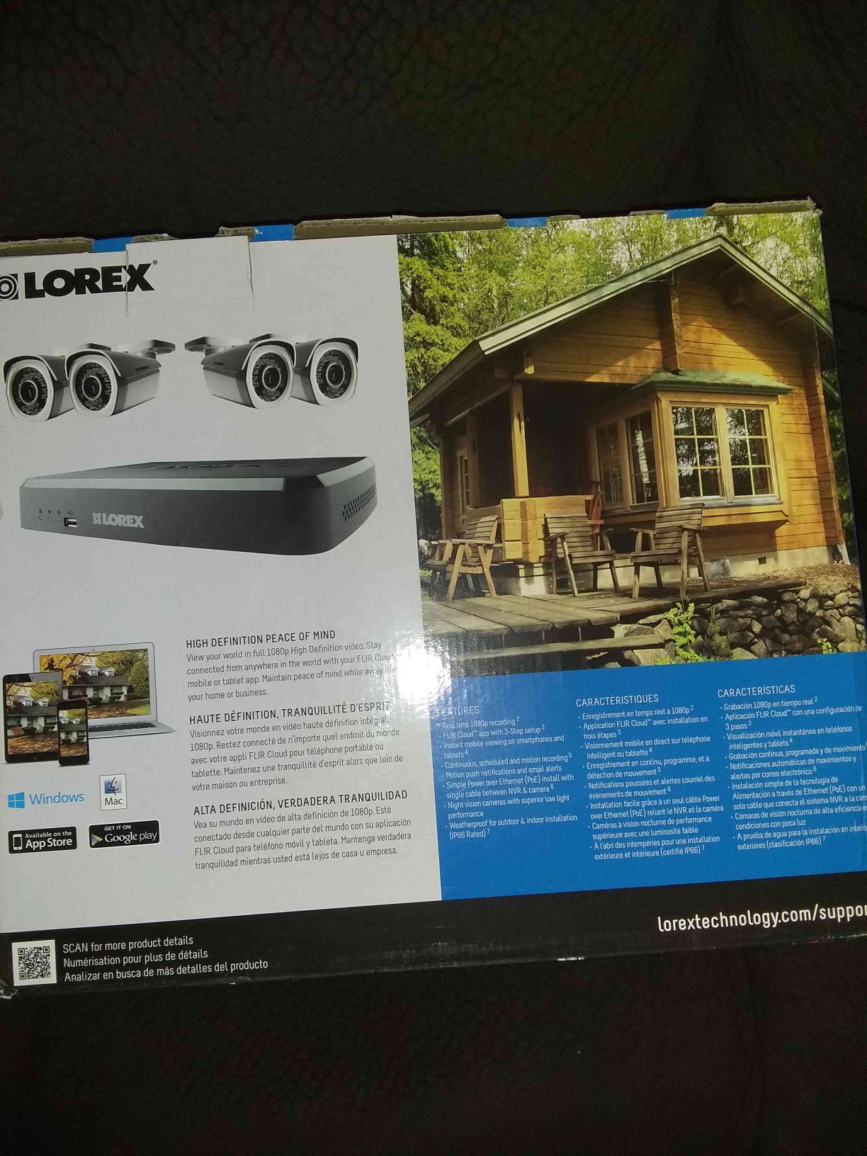 High definition Lorex security system with 4 cameras