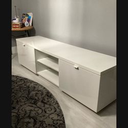 IKEA White High Gloss Modern TV/ Entertainment Center