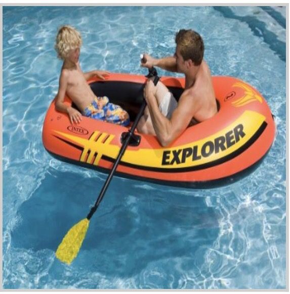BRAND NEW IN BOX BOAT EXPLORER 200, 13-GAUGE VINYL CONSTRUCTION, INFLATABLE, WEIGHT CAPACITY 210 lbs, DEFLATED DIMENSIONS 18.6"Lx10.7"w 3.8"H $25 ea