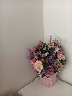 Artificial Flower Arrangement in Pink Wrap