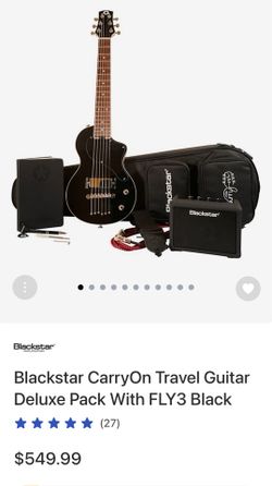 Blackstar CarryOn Travel Guitar Deluxe Pack With FLY3 Black