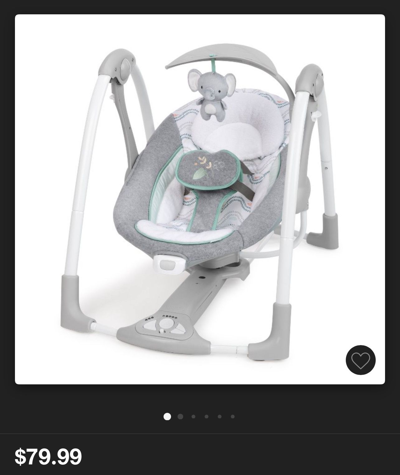 Ingenuity ConvertMe 2-in-1 Portable Baby Swing 2 Infant Seat 