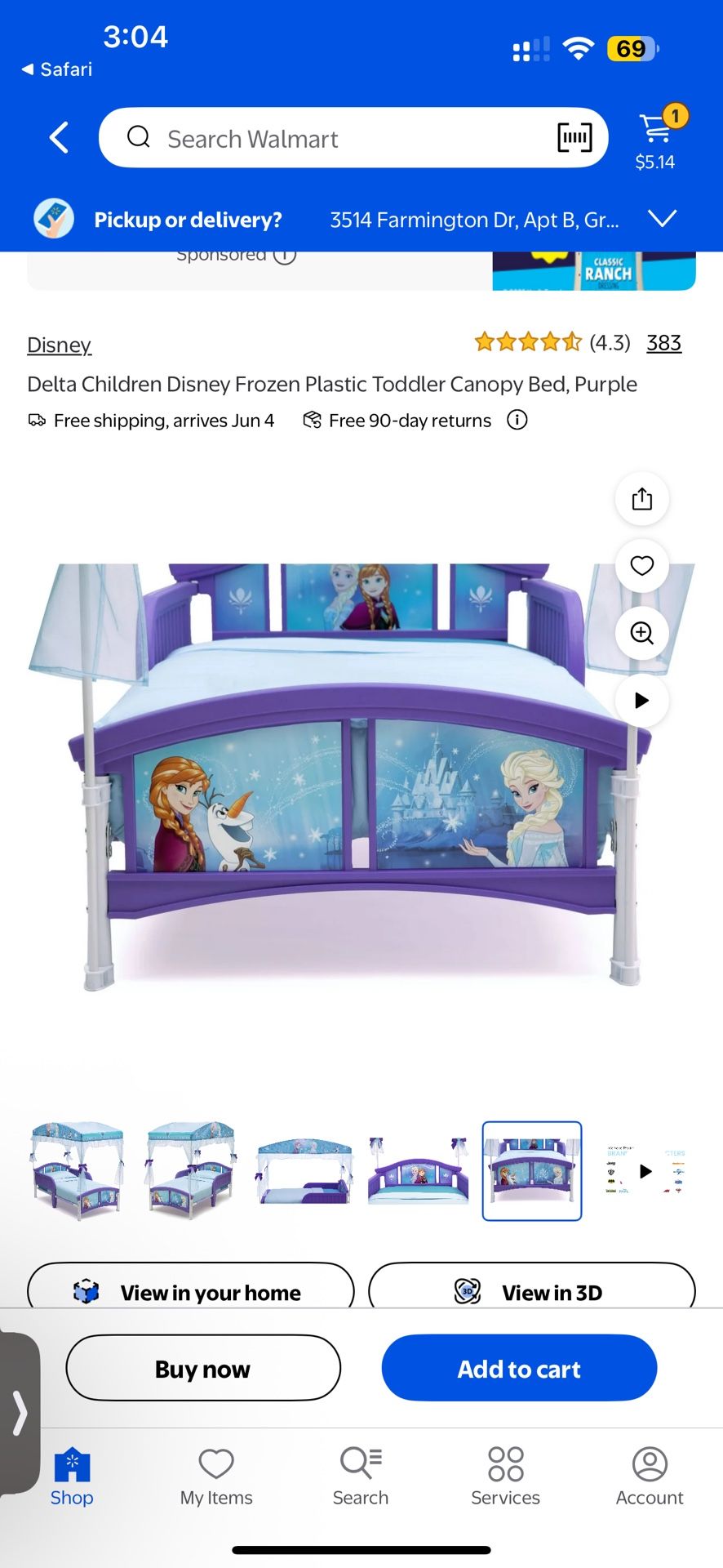 Frozen Theme Childrens Bed & Mattress