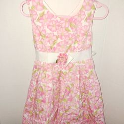 Pink Flower Dress With Bow 22.