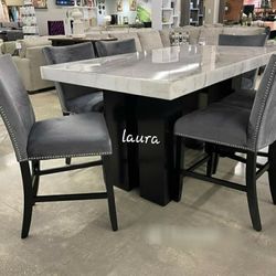 
🌇ASK DISCOUNT COUPON×table and Chairs  Dining Room set buffet < Stck Gray Counter Heights Set 