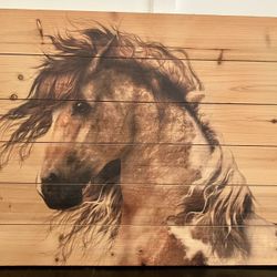 Empire Art Direct Large Rustic Horse Wood Panel Wall Art (24" x 35.5")