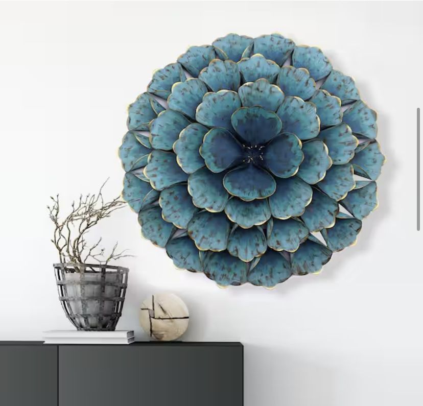 Teal Flower Wall Decor - WHA540