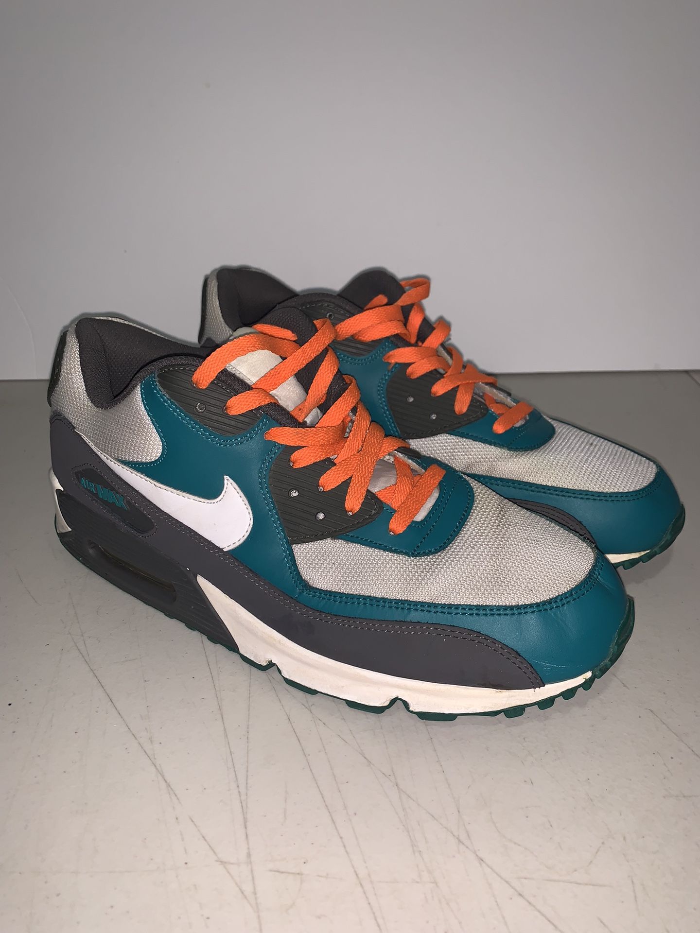 Nike Mens Air Max 90 White Midnight Fog Teal Athletic Shoes Size 12