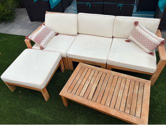 Wood outdoor patio sectional