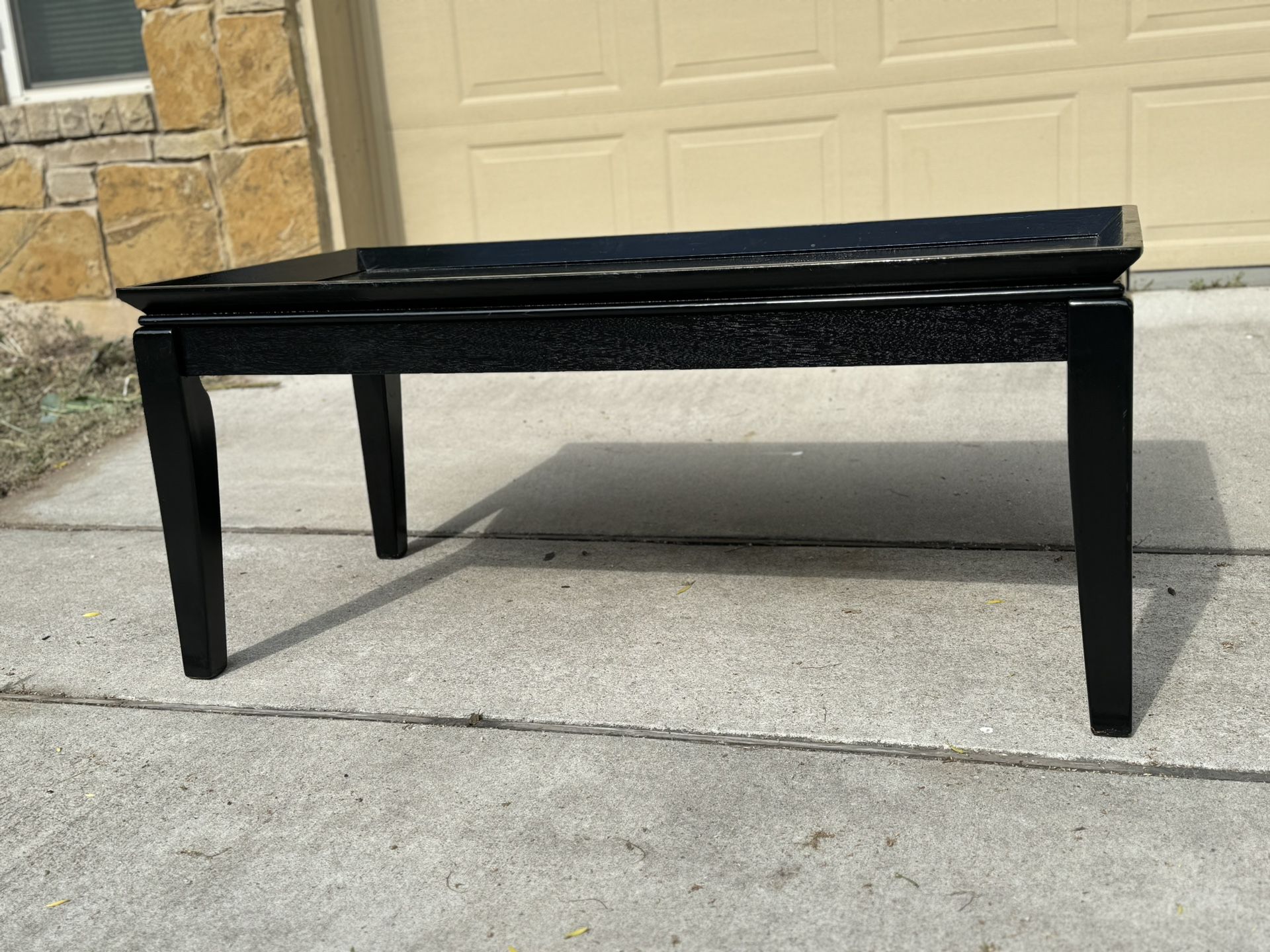 Glossy Black Wood 4ft. X 2 Ft Coffee Table 