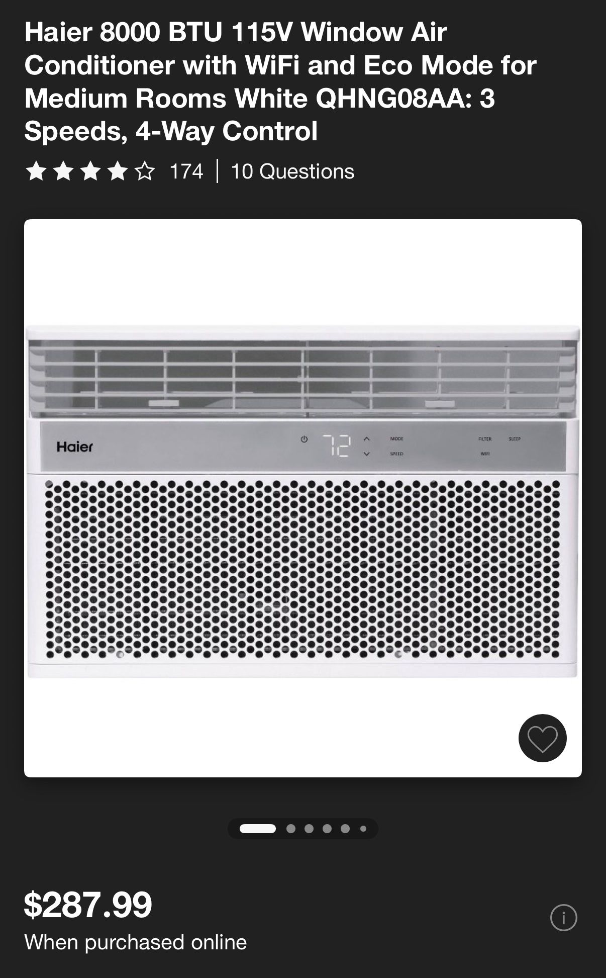 Haier 8000btu Window AC Unit $100