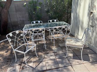 Vintage wrought iron table and chairs