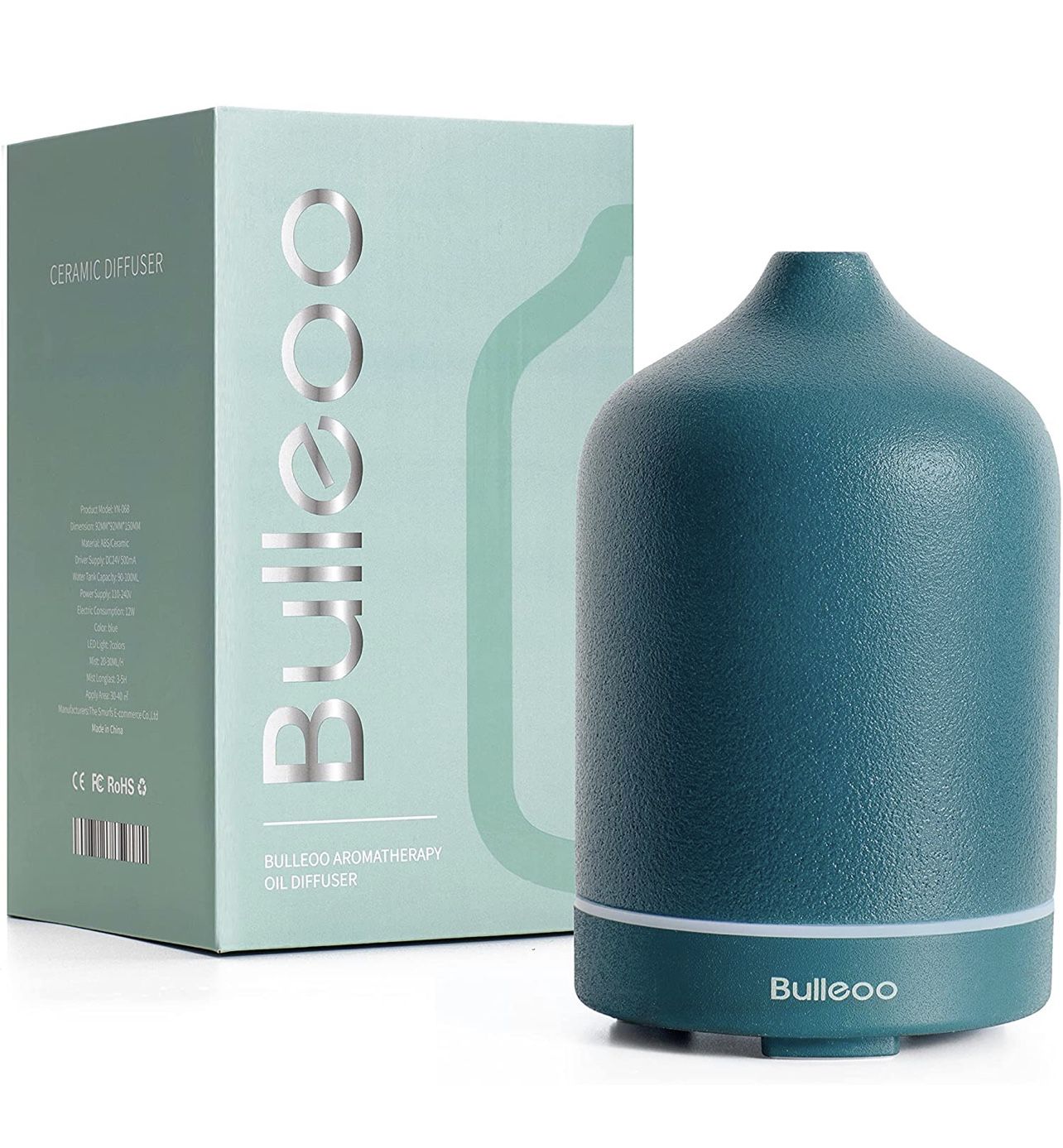 BULLEOO Essential Oil Diffuser,Nature Ceramic Diffuser,Stone Ultrasonic Essential Oil Diffuser for Aromatherapy (Blue)