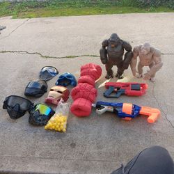 King Kong, George From Rampage And Two Nerf Guns 