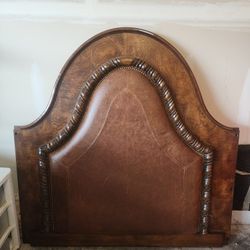 Large Queen Leather Headboard & Footboard
