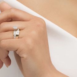 Wedding Rings Size 7 10K solid gold With Diamonds 