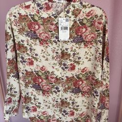 Size 2 flower print button up shirt