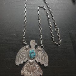 Sterling Silver Turquoise Necklace 