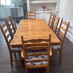 Farm Dining Table With 8 Chairs. 