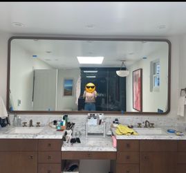 Giant wooden frame mirror