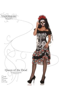 NEW! Women's Dia De Los Muertos Sugar Skull Costume - Queen of the Dead