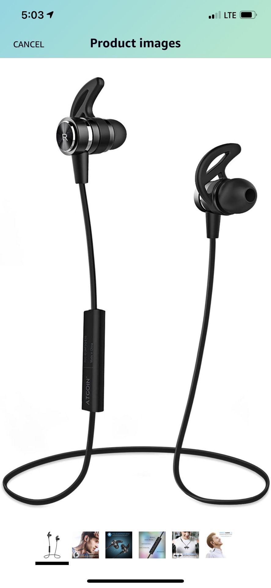 Bluetooth Headphones, Wireless Headphones, Wireless Bluetooth Earphones Stereo Sweatproof Magnetic Earbuds Secure Fit for Sports Gym Running Ex