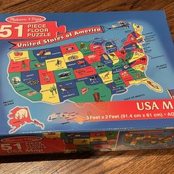 Melissa And Doug USA 51 Piece Map Puzzle United States Of America