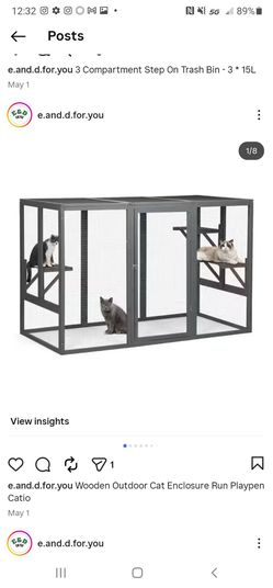 Wooden Outdoor Cat Enclosure Run Playpen Catio