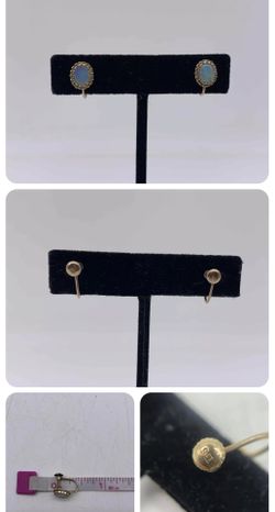9kt Opal Screw Back Earrings $200
