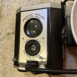 Antique Brownie Reflex Camera With Flash