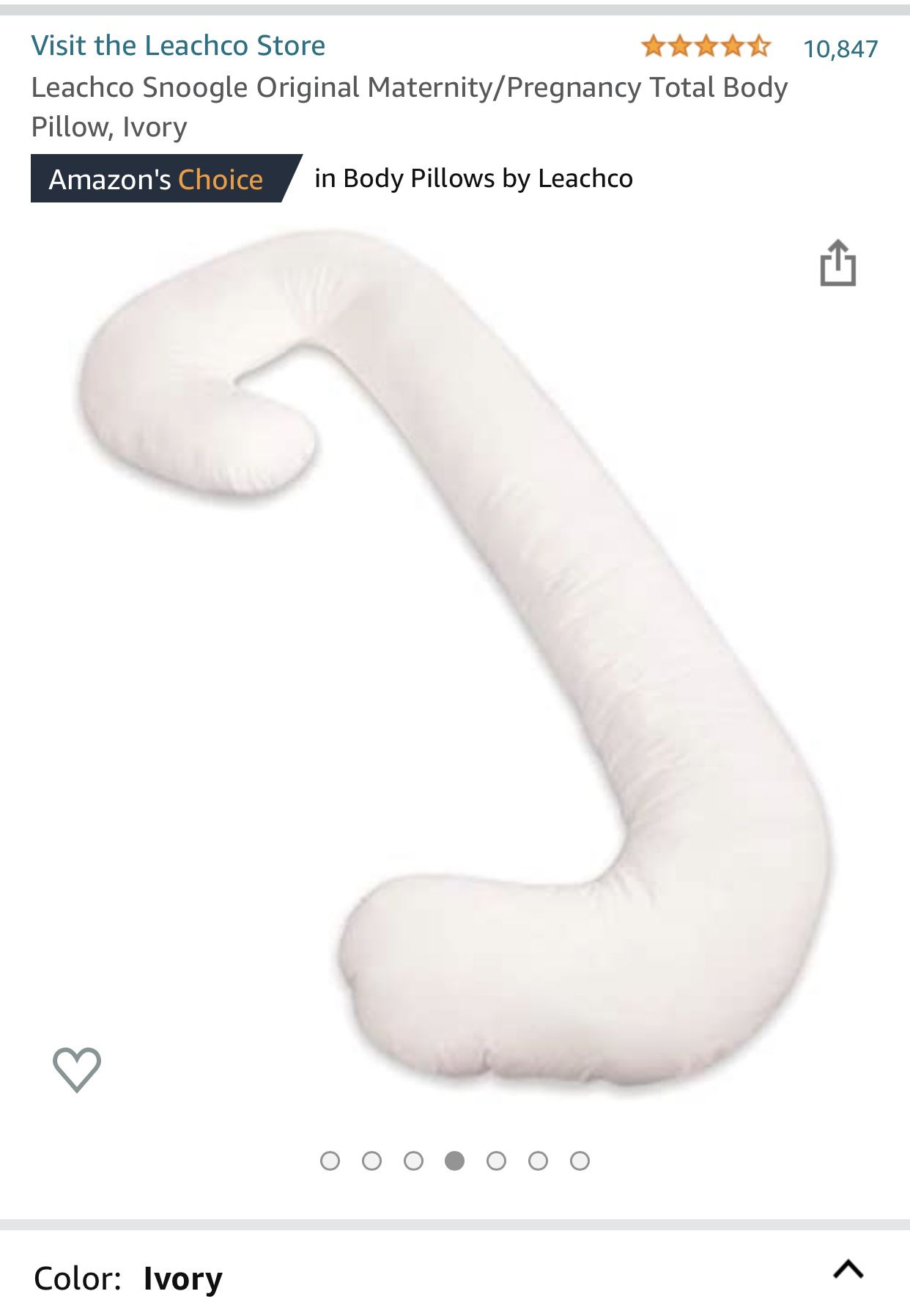 Lightly Used Leachco pregnancy Pillow 