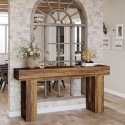 JW0909 new assembled Farmhouse Console Table, 63-Inch Long Narrow Sofa Table Behind The Couch, Wooden Rectangular Entryway Table for Entrance, Hallway