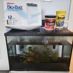 Fish Tank With Pump Filter Fish Food And Bio Bags Decorations And Rocks