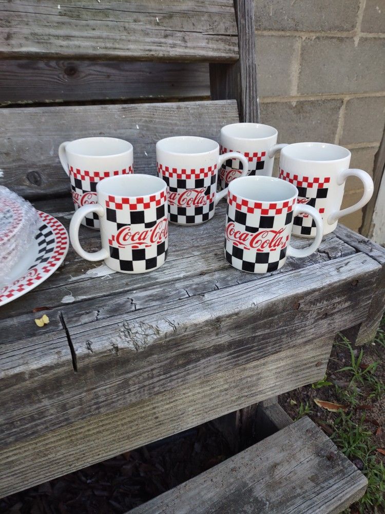 Coca Cola Cups And Bowls And Plates And Small Mugs