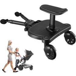Universal Stroller Board with Detachable Seat, 2 in 1 Buggy Board Suitable for Most Brands of Stroll
