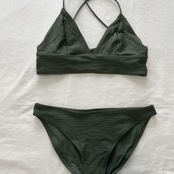 H&M Olive Green Two Piece Swimsuit / S
