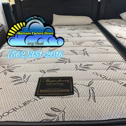 Black Bamboo Queen Mattress With Boxspring New Set 