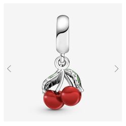Pandora Asymmetrical Cherry Fruit Dangle Charm